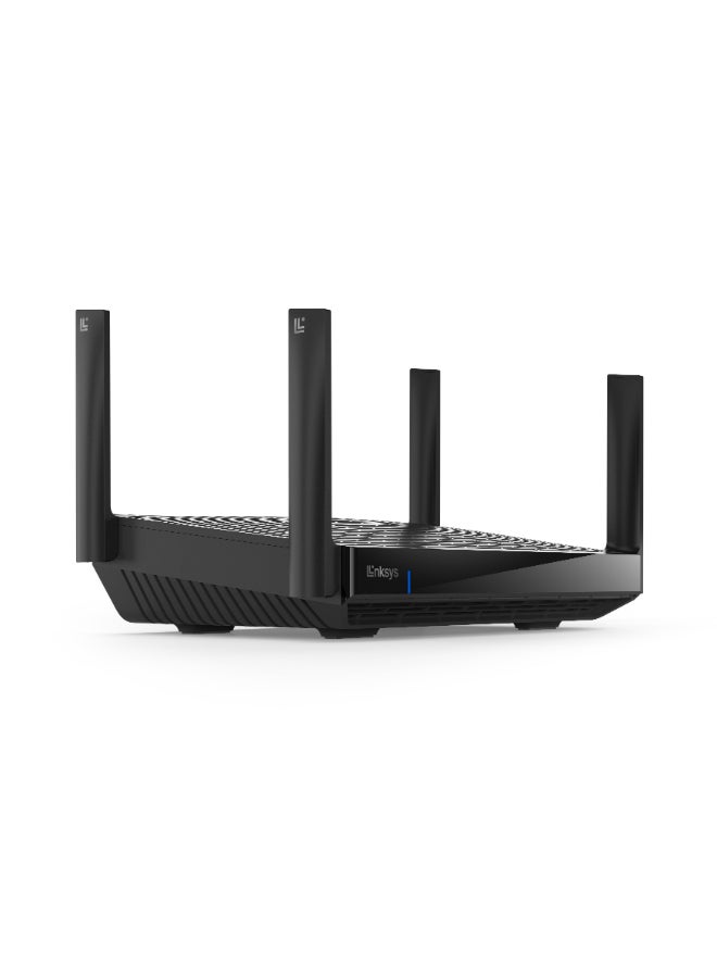 لينكسيس جهاز توجيه Hydra Pro 6E ثلاثي الموجات WiFi 6E - جهاز توجيه لاسلكي للألعاب 8 دفق، نطاق 6 جيجا هرتز لبث 8K، سرعة تصل إلى 6.6 جيجابت في الثانية، تغطية 2700 قدم مربع، أكثر من 55 جهازًا، يعمل مع نظام Velop Mesh باللون الأسود  - Image 3