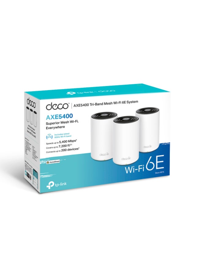 تي بي لينك Deco XE75 - نظام شبكة WiFi 6E للمنزل بالكامل ثنائي النطاق (3 عبوات) أبيض/أسود  - Image 5