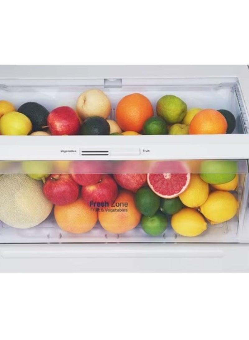 LG GN-F722HLHL- G 509L Refrigerator, 18 Compartments, Dispenser, Hygiene Fresh Purification Filter, Door Cooling Function GN-F722HLHL silver - Image 4