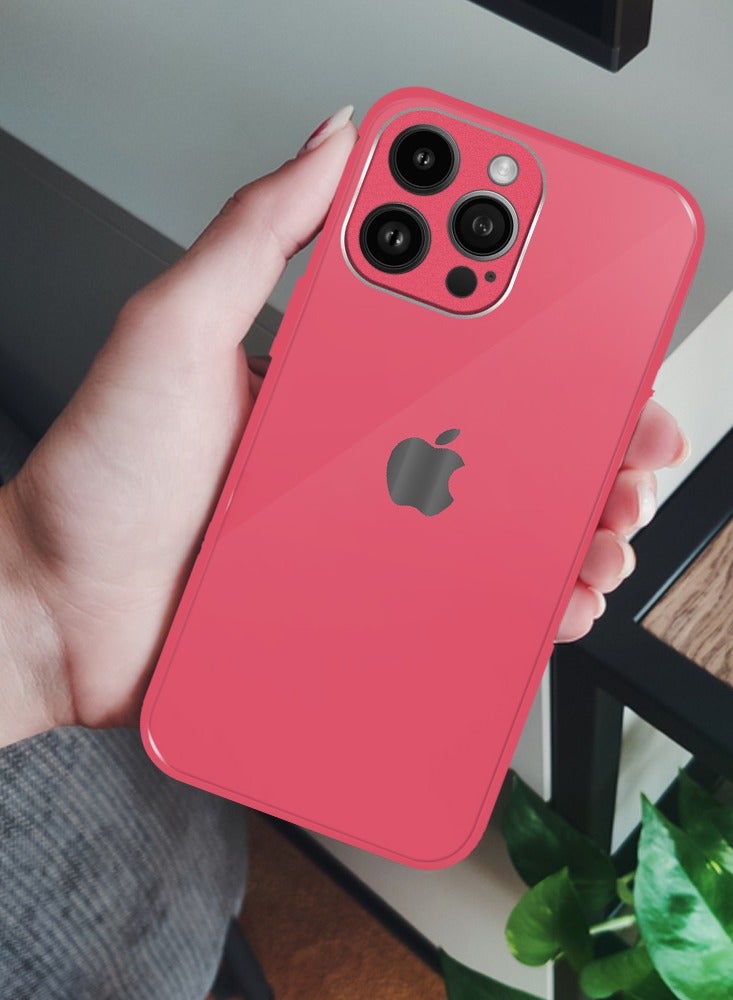 MARGOUN - iPhone 14 Pro Electroplated Hard Glossy Case Camera Protection Shockproof Anti Fall Case Pink - Image 1