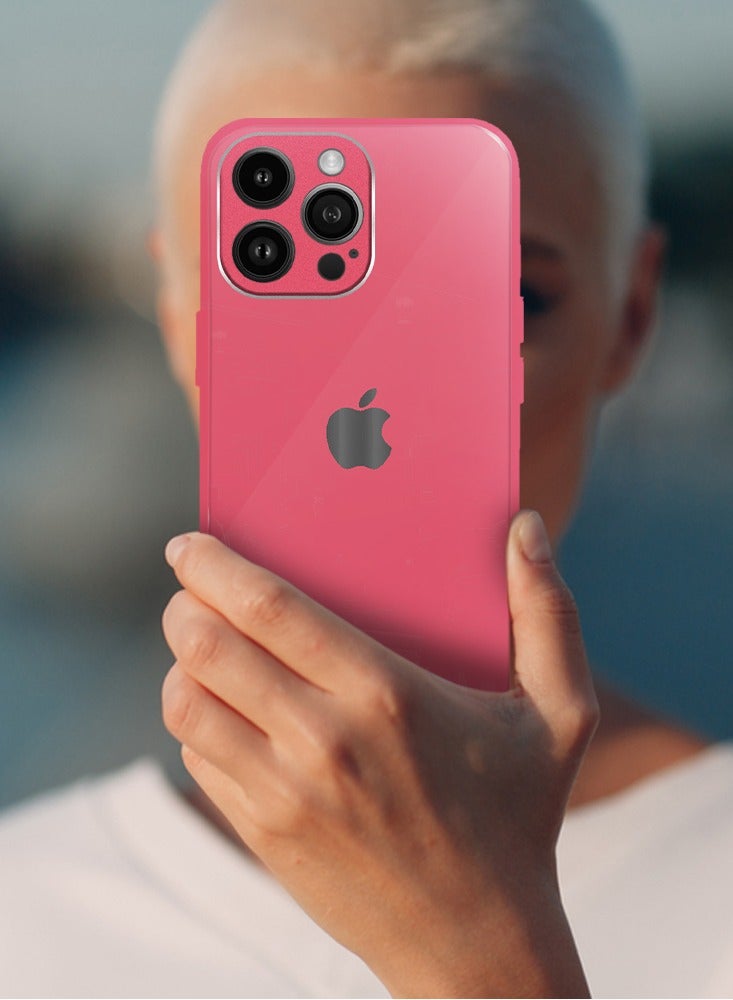 MARGOUN - iPhone 14 Pro Electroplated Hard Glossy Case Camera Protection Shockproof Anti Fall Case Pink - Image 1