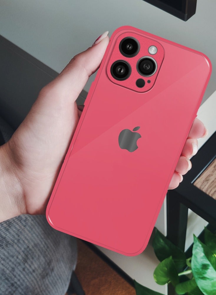 iPhone 14 Pro Max Electroplated Hard Glossy Case Camera Protection Shockproof Anti Fall Case Pink