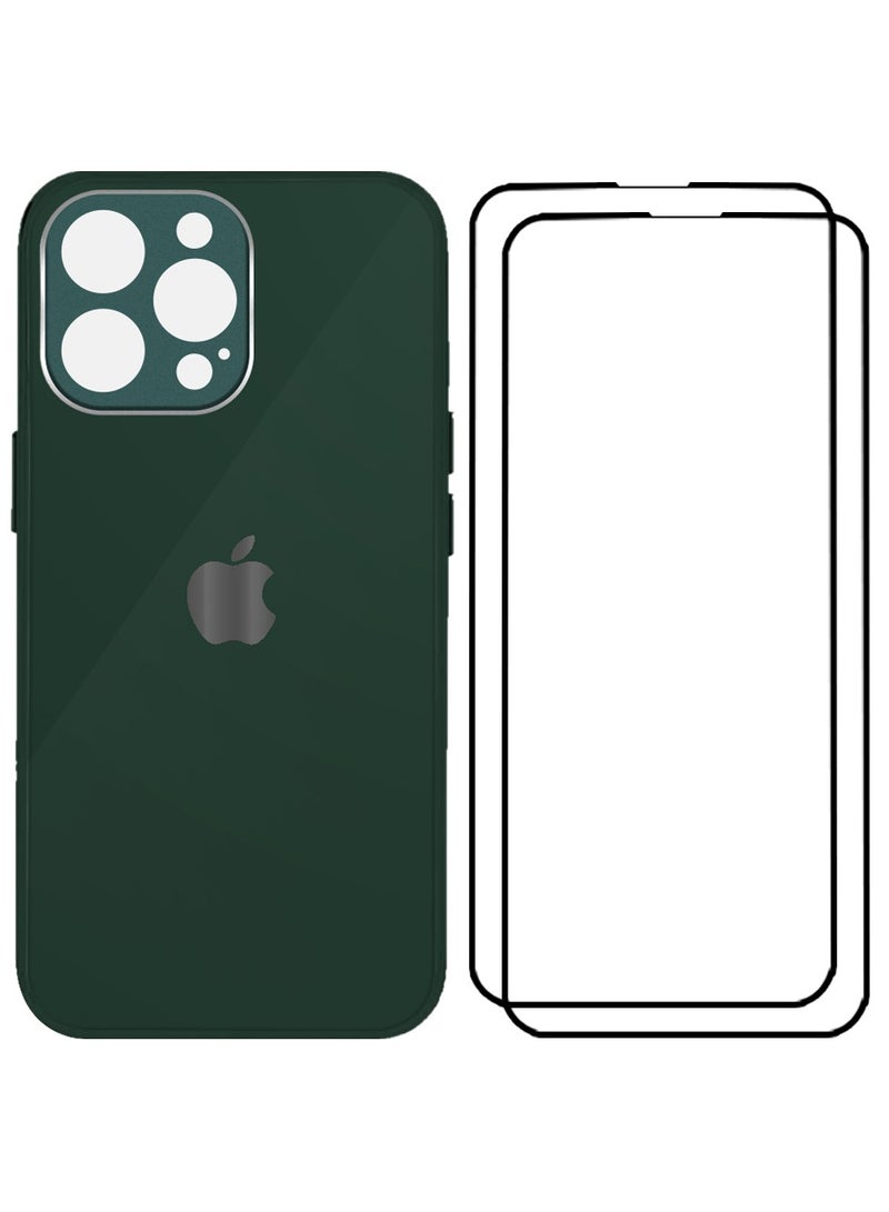MARGOUN 3 Packs For iPhone 14 Pro Electroplated Hard Glossy Case And 2 Screen Protectors Camera Protection Shockproof Anti Fall Case Green  - Image 2