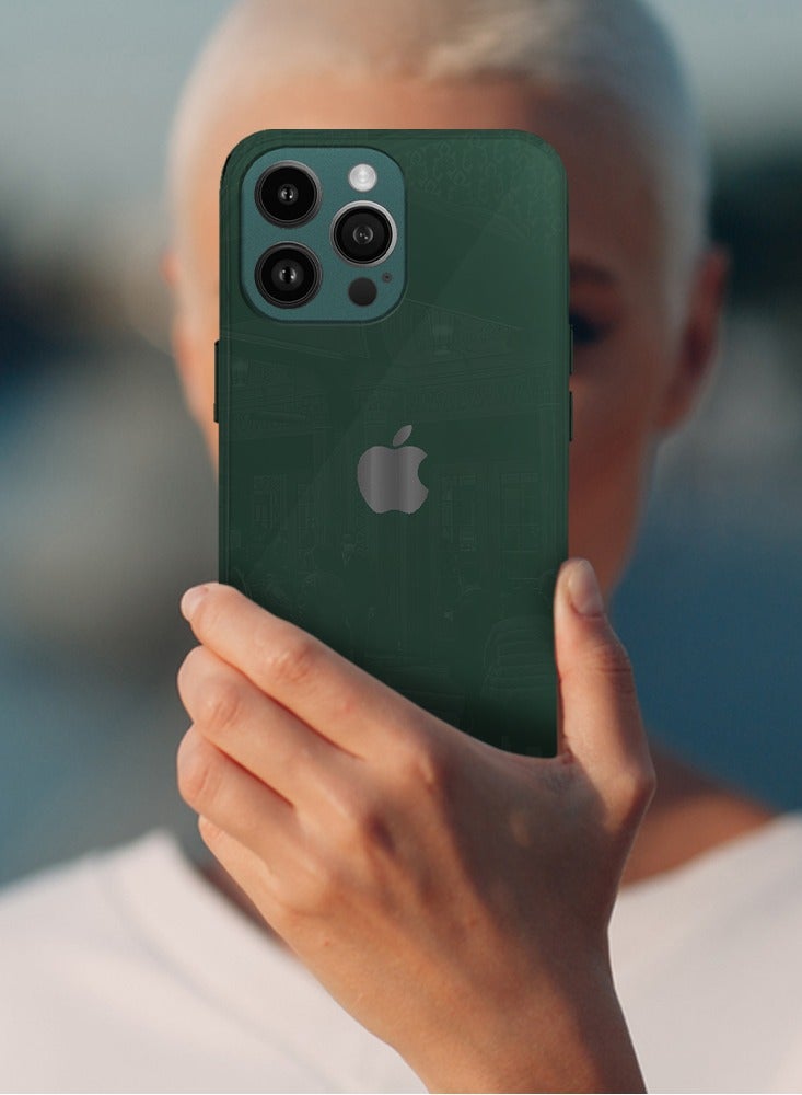MARGOUN - iPhone 14 Pro Max Electroplated Hard Glossy Case Camera Protection Shockproof Anti Fall Case Green - Image 1