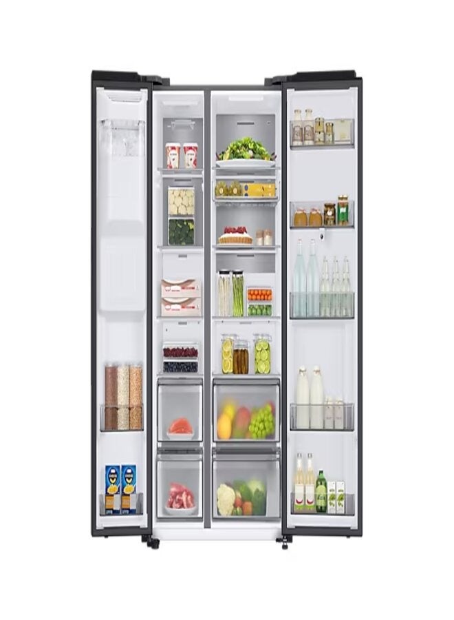 سامسونج 591L Side by Side With Family Hub Refrigerator RS6HA8891B1/AE Black - Image 3