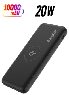10000 mAh 10000 mAh Ultimate Qi Certified Wireless Power Delivery Power Bank, Triple Outputs 15W Max Wireless Output, 20W PD Type-C, USB-A Output, Dual Inputs - Micro USB And Type-C, LCD Display Black