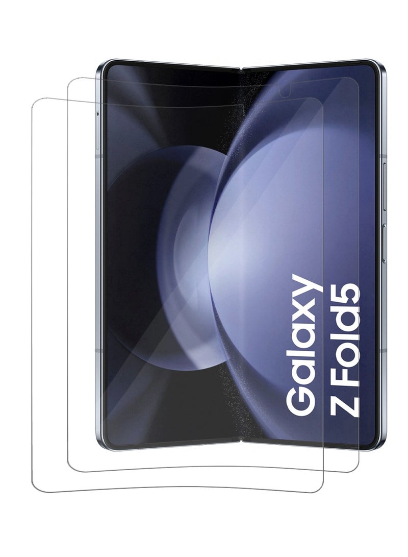 MARGOUN 2 Pack For Samsung Galaxy Z Fold 5 Screen Protcetor Scratch And Shatter Resistant Anti Bubble Glass Clear  - Image 2
