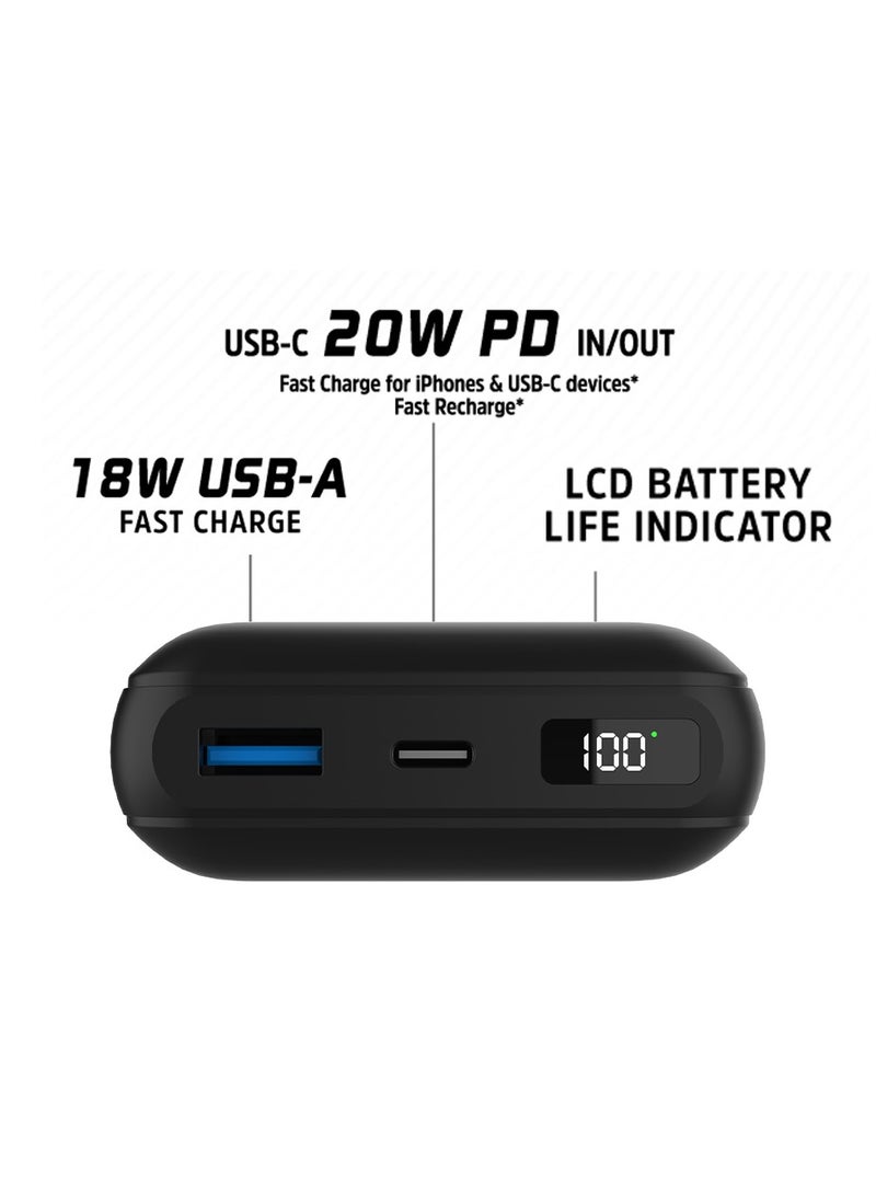 Energizer 20000 mAh Ultimate Qi Certified Wireless Power Delivery Power Bank, Triple Outputs 15W Max Wireless Output, 20W PD Type-C, USB-A Output, Dual Inputs - Micro USB And Type-C, LCD Display Black  - Image 2