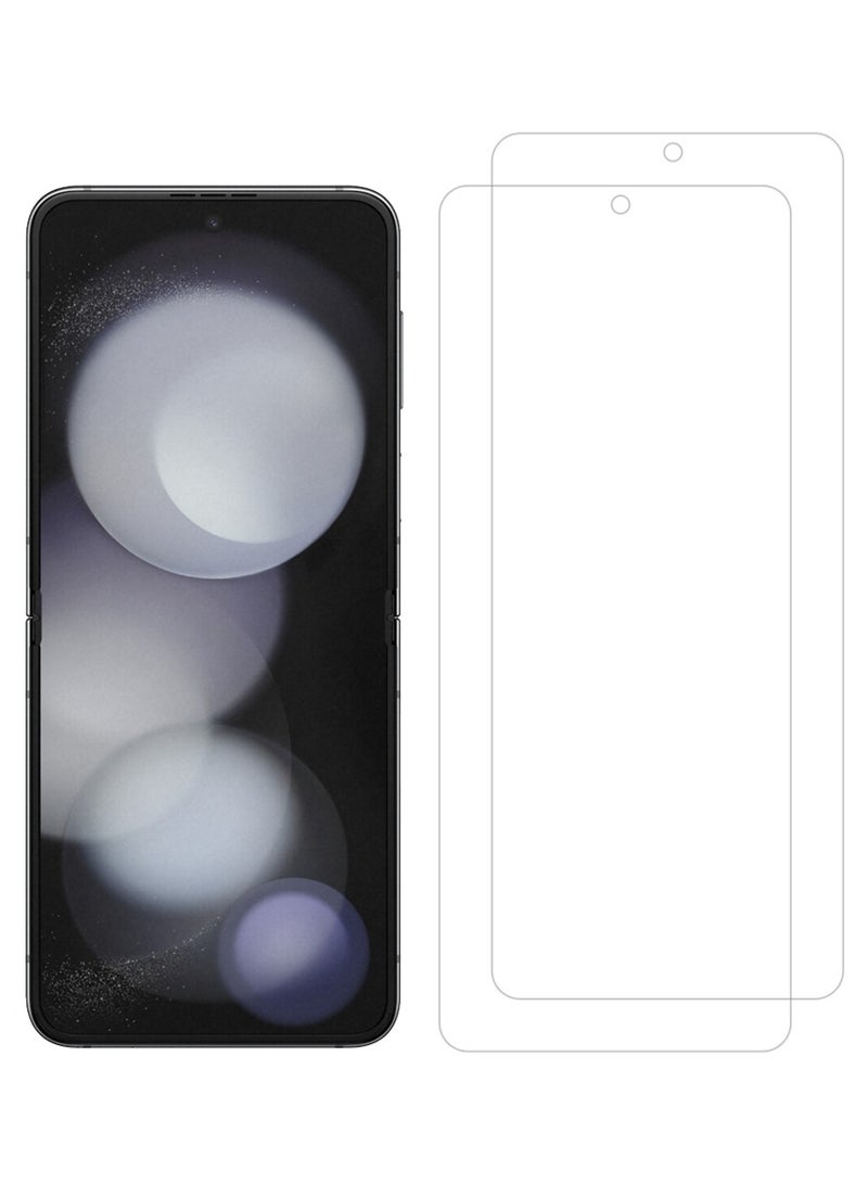 MARGOUN 2 Pack For Samsung Galaxy Z Flip 5 Screen Protcetor Scratch And Shatter Resistant Anti Bubble Glass Clear - Image 3