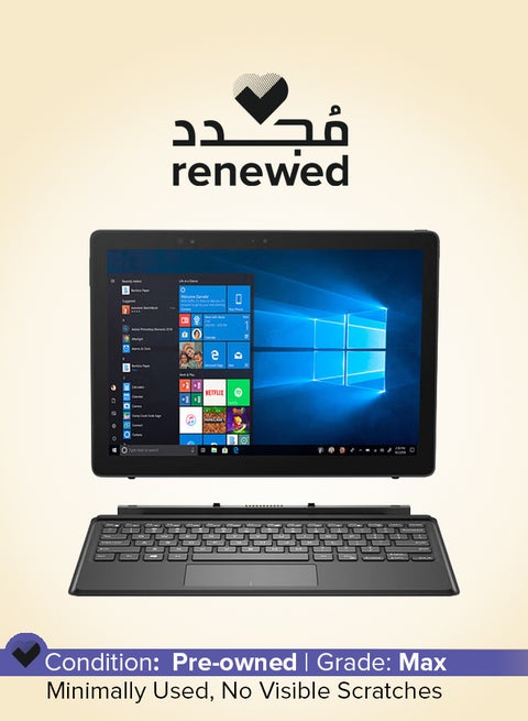 Renewed - Latitude 5179 2 in 1 Laptop With 10.8-Inch Touch Screen Display, Core m5/6th Gen/8 GB RAM/256 GB/Windows 10 Pro English Black