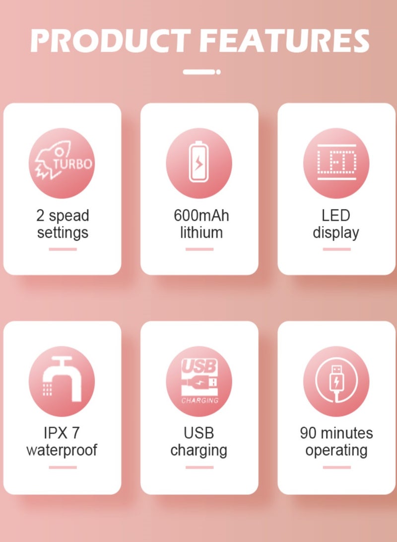 VGR VGR Epilator for Women 6 in 1 Hair Removal Epilator Shaver Face Razor Facial Brush Face Massage and Body Exfoliator IPX7 Waterproof Rechargeable Hair Removal for Women 2 Speeds  - Image 3