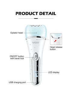 VGR Epilator for Women 6 in 1 Hair Removal Epilator Shaver Face Razor Facial Brush Face Massage and Body Exfoliator IPX7 Waterproof Rechargeable Hair Removal for Women 2 Speeds - pnsku/N70031648V/45/_/1703167265/ea3a3a27-e303-42ae-b6f1-ac33690eacf4