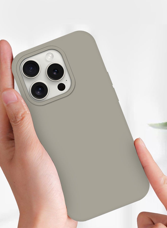 MARGOUN iPhone 15 Pro Case Silicone Case Cover With MagSafe Durable And Anti Scratch Back Cover Grey - Image 3