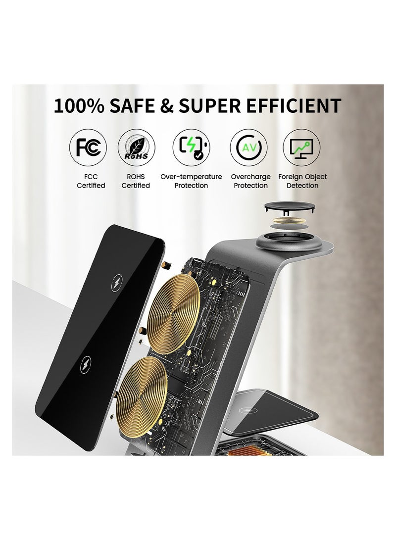 إنرجايزر حامل شحن لاسلكي 3 في 1 WCP302، توافق عالمي، شحن سريع، 15 وات كحد أقصى، الحد الأدنى من الحرارة باللون الفضي - Image 5