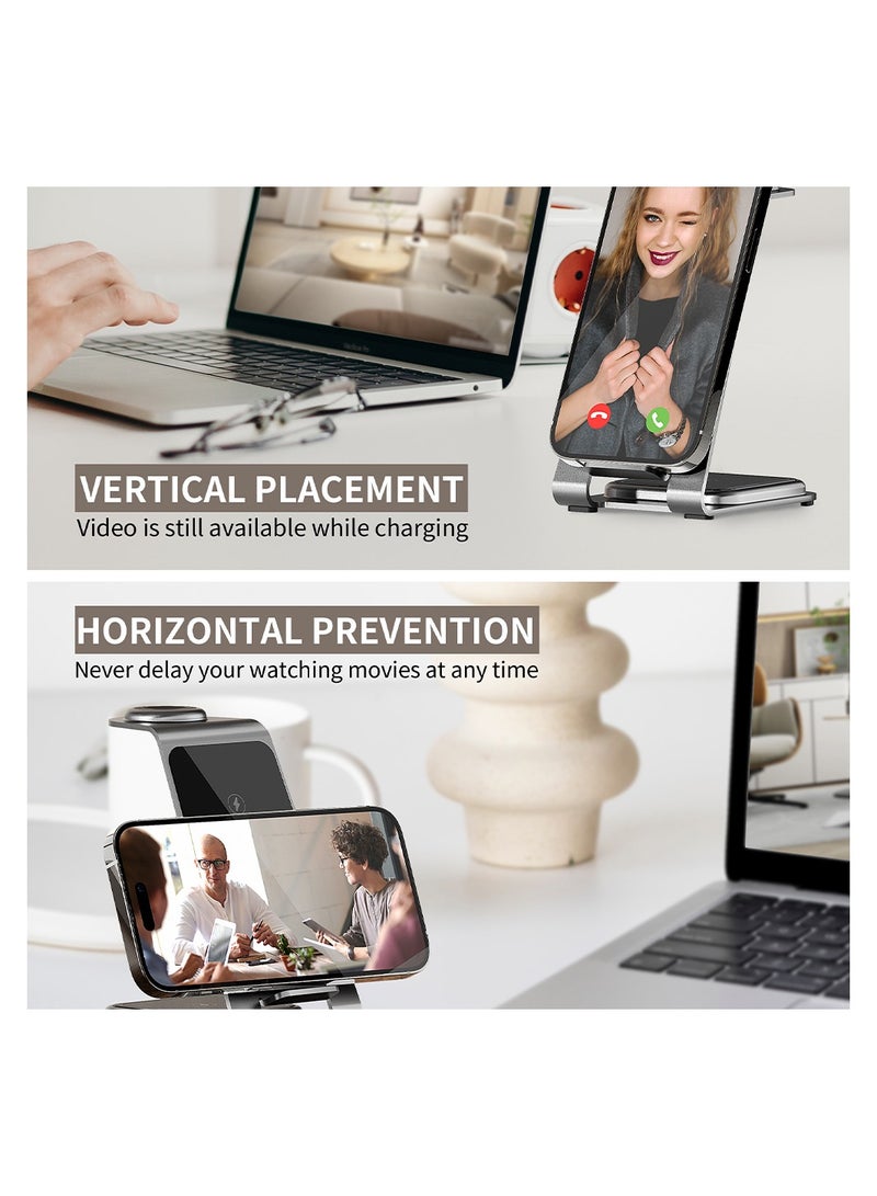 إنرجايزر حامل شحن لاسلكي 3 في 1 WCP302، توافق عالمي، شحن سريع، 15 وات كحد أقصى، الحد الأدنى من الحرارة باللون الفضي - Image 4