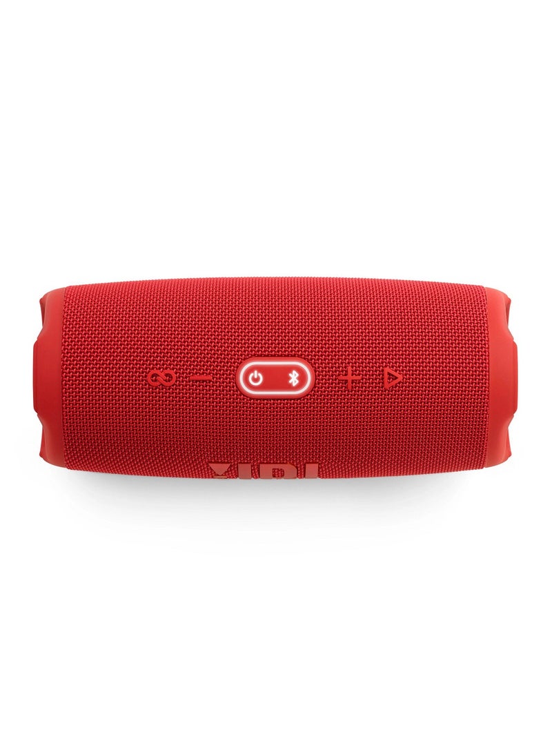 JBL - Charge 5 Portable Bluetooth Speaker Red - Image 1