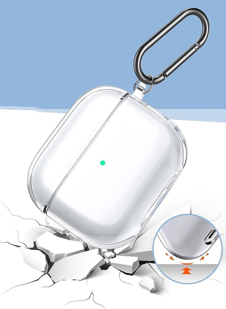 MARGOUN - AirPods 3 Shockproof Case Transparent Ultra Slim Cover With Keychain Carabiner Clear - Image 1