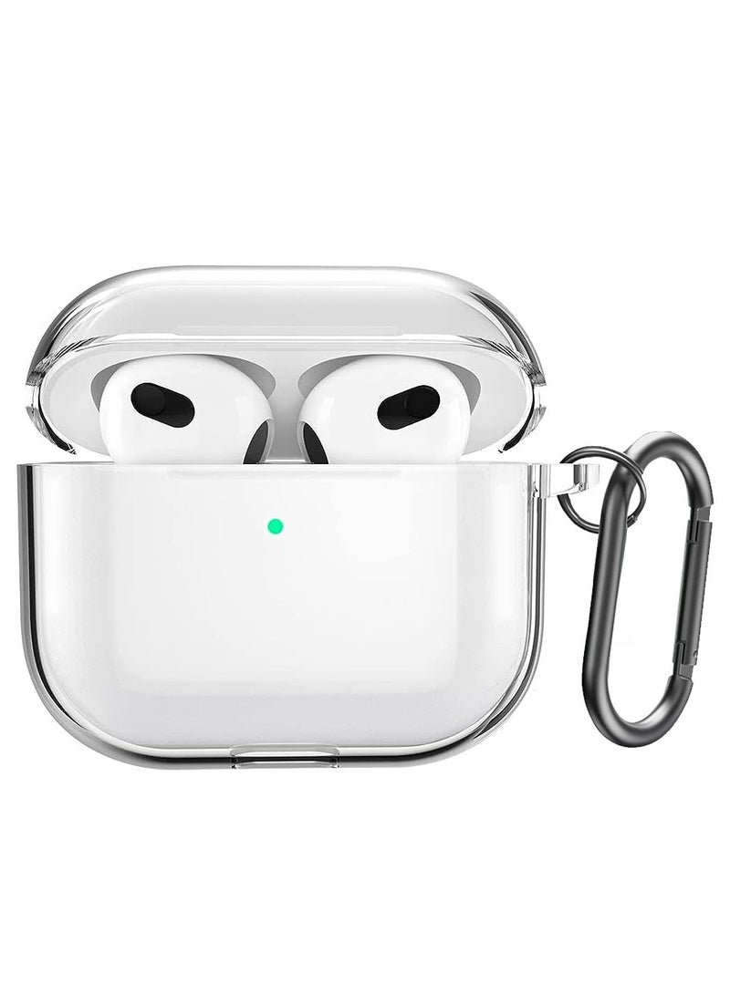 MARGOUN - AirPods 3 Shockproof Case Transparent Ultra Slim Cover With Keychain Carabiner Clear - Image 1