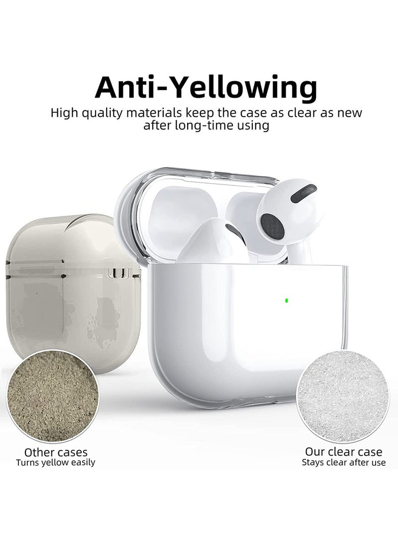 MARGOUN - AirPods 3 Shockproof Case Transparent Ultra Slim Cover With Keychain Carabiner Clear - Image 1