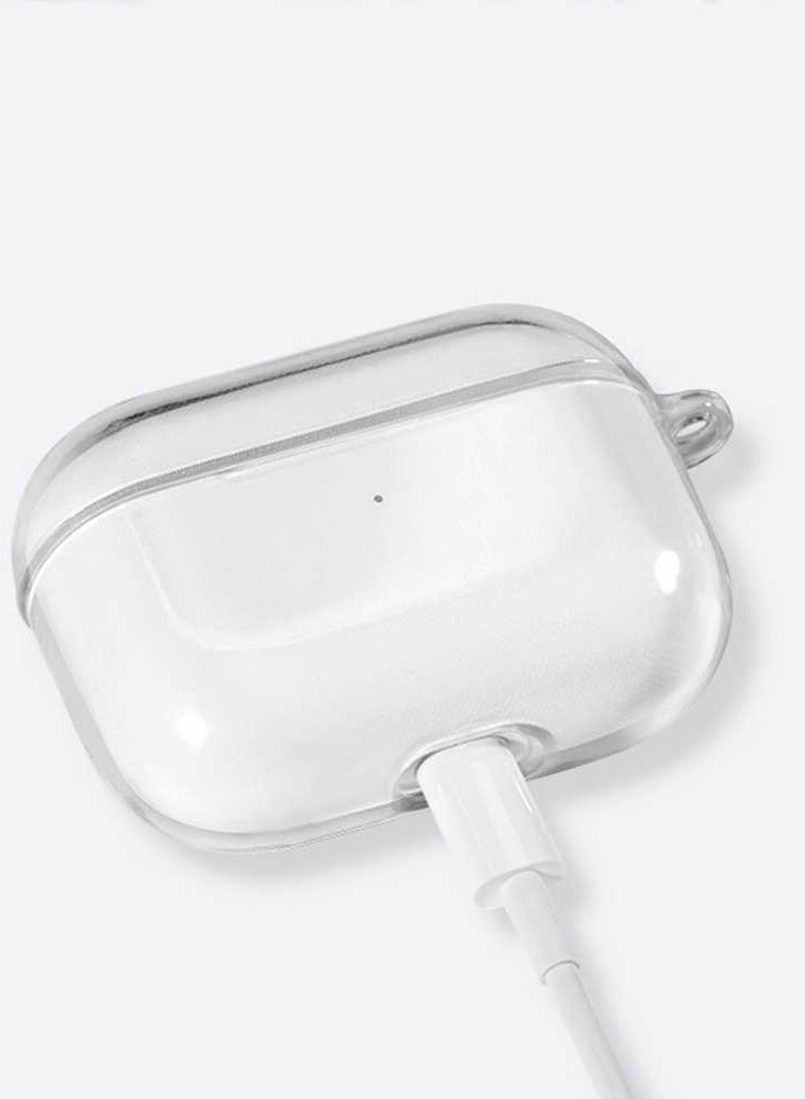 MARGOUN Airpod Pro Shockproof Case Transparent Ultra Slim Cover With Keychain Carabiner Clear  - Image 4