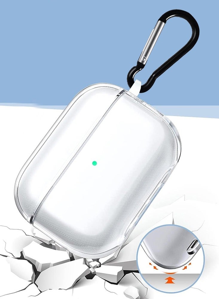 MARGOUN Airpod Pro Shockproof Case Transparent Ultra Slim Cover With Keychain Carabiner Clear  - Image 4