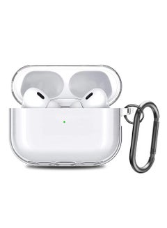 Airpod Pro 2 Shockproof Case Transparent Ultra Slim Cover With Keychain Carabiner Clear