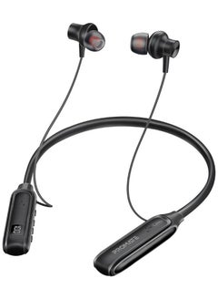 Wireless Neckband Earphones, High-Definition Bluetooth 5.3 Earphones With In-Line Controls, Anti-Slip Silicone, LCD Screen, Sweat-Resistance And 150H Long Playtime For iPhone 16, Galaxy S25, Leap - Black