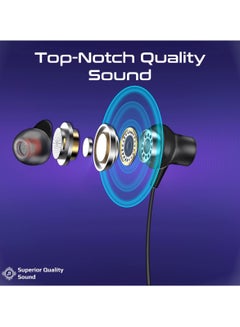 PROMATE Wireless Neckband Earphones, High-Definition Bluetooth 5.3 Earphones With In-Line Controls, Anti-Slip Silicone, LCD Screen, Sweat-Resistance And 150H Long Playtime For iPhone 16, Galaxy S25, Leap - Black  - Image 2