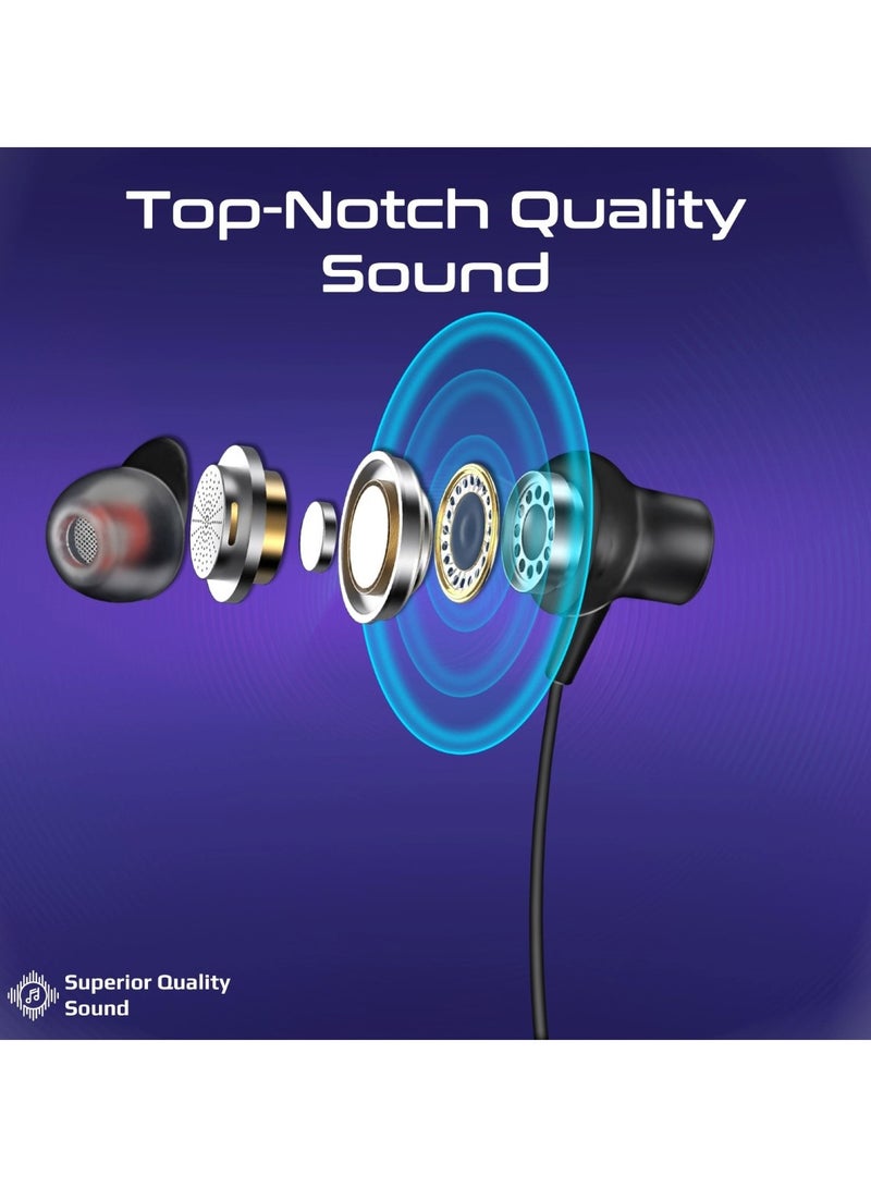 PROMATE - Wireless Neckband Earphones, High-Definition Bluetooth 5.3 Earphones With In-Line Controls, Anti-Slip Silicone, LCD Screen, Sweat-Resistance And 150H Long Playtime For iPhone 16, Galaxy S25, Leap - Black - Image 1
