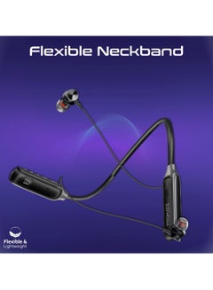 PROMATE Wireless Neckband Earphones, High-Definition Bluetooth 5.3 Earphones With In-Line Controls, Anti-Slip Silicone, LCD Screen, Sweat-Resistance And 150H Long Playtime For iPhone 16, Galaxy S25, Leap - Black  - Image 3