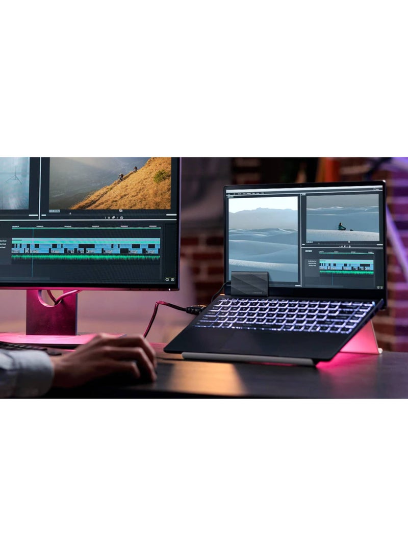 4TB T9 USB-C 3.2 Gen 2x2 Portable SSD, Up to 2000 MB/s Sequential Read Speed & 2000 MB/s Seq Write Speed, PCIe NVMe Technology, 256-Bit AES, Universal Compatibility, Black | MU-PG4T0B/WW 4 TB