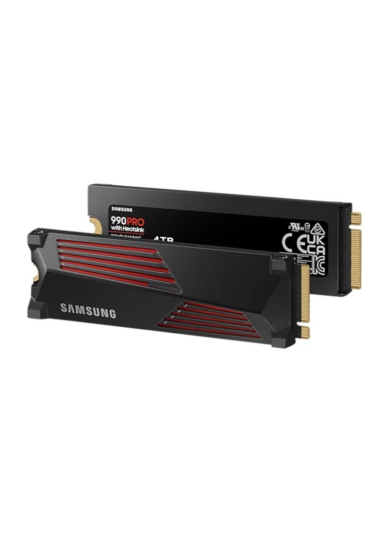 Samsung 990 Pro with Heatsink 4TB NVMe 2.0 M.2 2280 Internal SSD, 7450 MB/s Sequential Read Speed, 6900 MB/s Sequential Write Speed, 3.3 Voltage, V-NAND 3-bit MLC, Black | MZ-V9P4T0CW 4 TB - Image 4