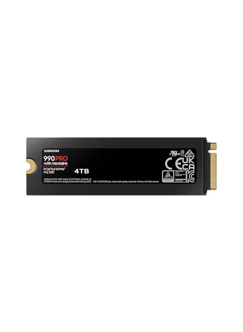 Samsung 990 Pro with Heatsink 4TB NVMe 2.0 M.2 2280 Internal SSD, 7450 MB/s Sequential Read Speed, 6900 MB/s Sequential Write Speed, 3.3 Voltage, V-NAND 3-bit MLC, Black | MZ-V9P4T0CW 4 TB - Image 2