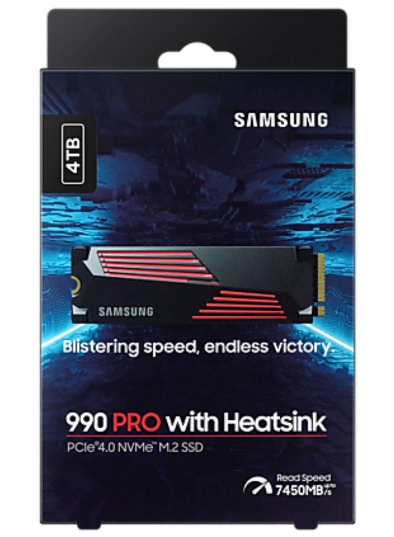 Samsung 990 Pro with Heatsink 4TB NVMe 2.0 M.2 2280 Internal SSD, 7450 MB/s Sequential Read Speed, 6900 MB/s Sequential Write Speed, 3.3 Voltage, V-NAND 3-bit MLC, Black | MZ-V9P4T0CW 4 TB - Image 5