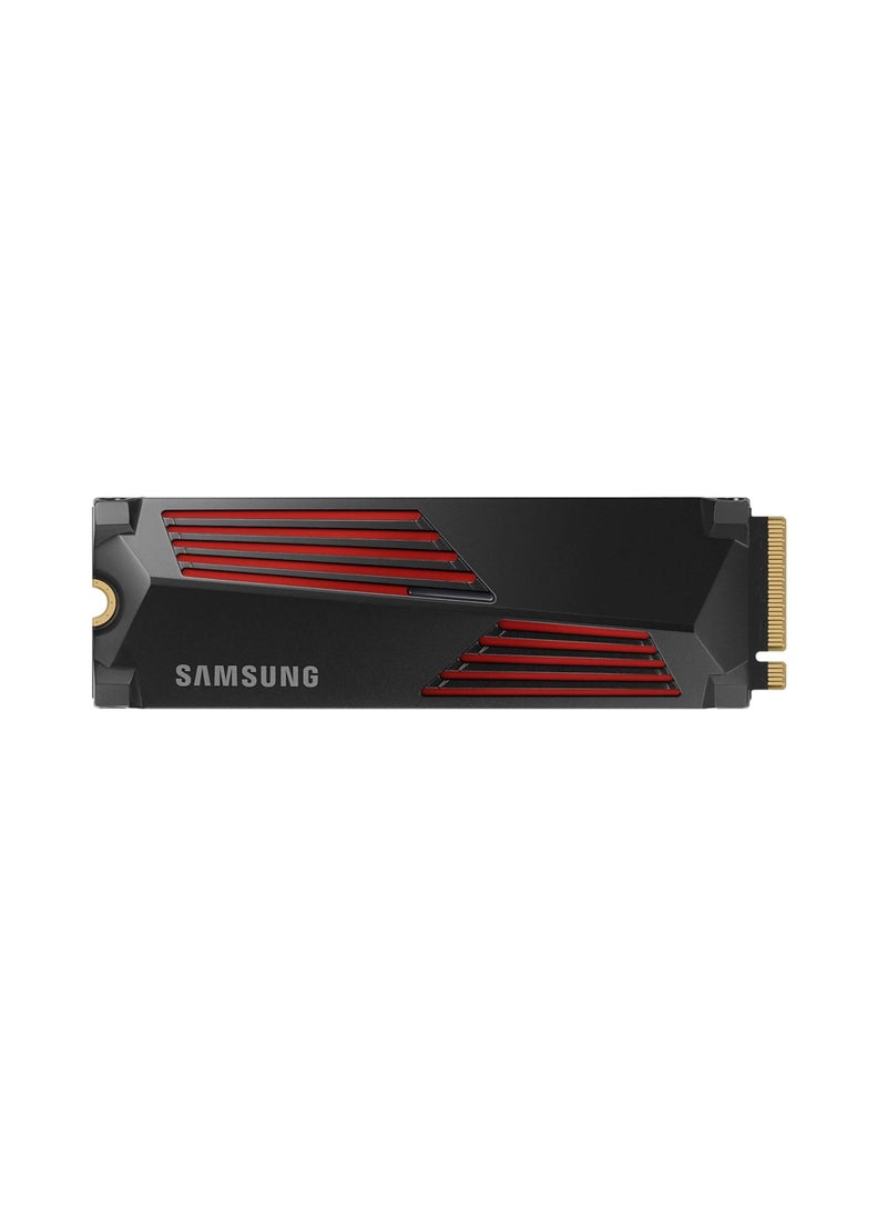 Samsung 990 Pro with Heatsink 4TB NVMe 2.0 M.2 2280 Internal SSD, 7450 MB/s Sequential Read Speed, 6900 MB/s Sequential Write Speed, 3.3 Voltage, V-NAND 3-bit MLC, Black | MZ-V9P4T0CW 4 TB - Image 1