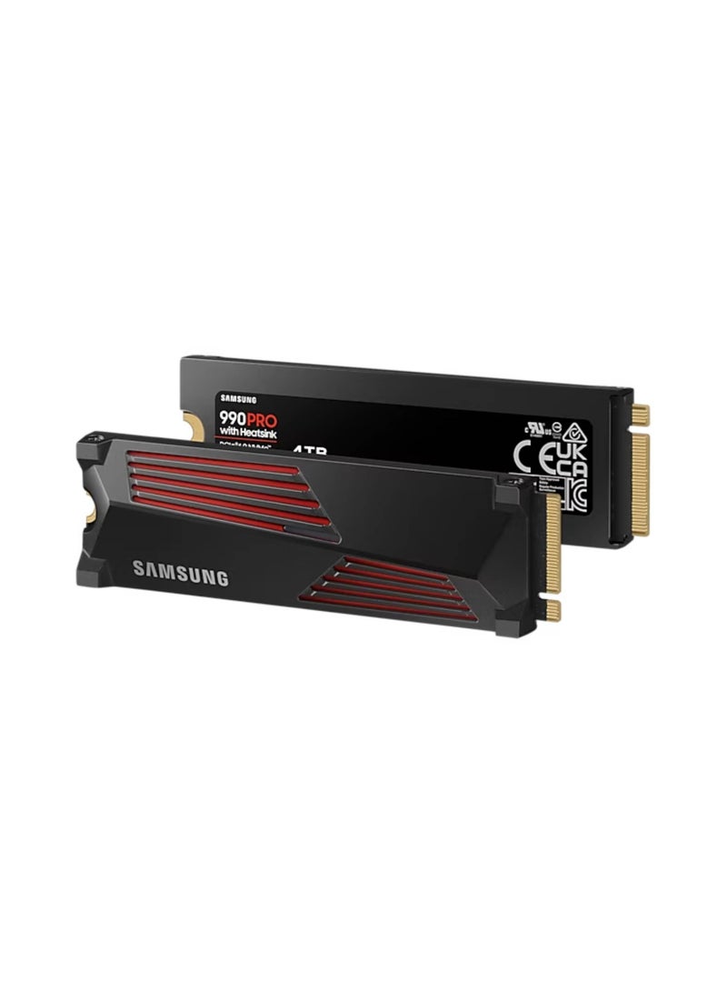 Samsung 990 Pro with Heatsink 4TB NVMe 2.0 M.2 2280 Internal SSD, 7450 MB/s Sequential Read Speed, 6900 MB/s Sequential Write Speed, 3.3 Voltage, V-NAND 3-bit MLC, Black | MZ-V9P4T0CW 4 TB - Image 4