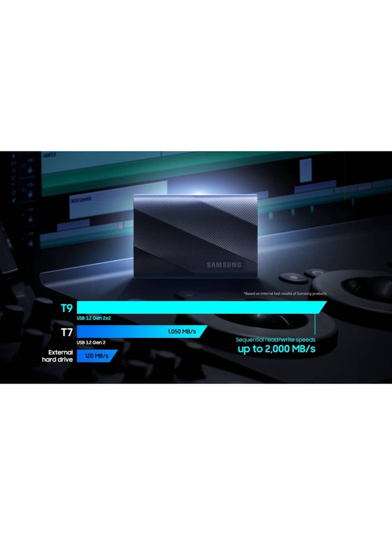 Samsung - Samsung Portable SSD T9 USB 3.2 Gen2x2 1TB (Black) 1 TB - Image 1