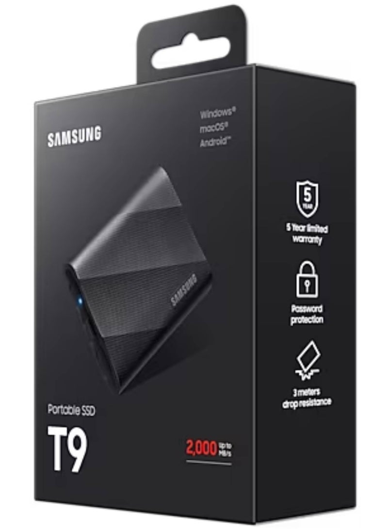 Samsung - Samsung Portable SSD T9 USB 3.2 Gen2x2 1TB (Black) 1 TB - Image 1