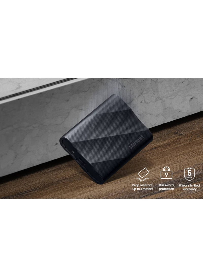 Samsung - Samsung Portable SSD T9 USB 3.2 Gen2x2 1TB (Black) 1 TB - Image 1