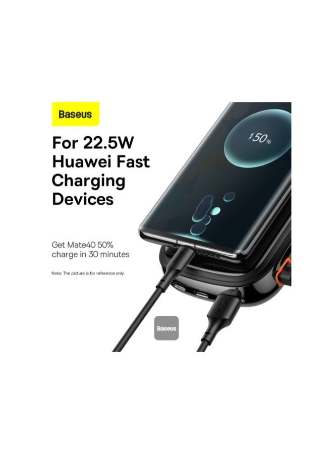 Baseus 10000 mAh Baseus Qpow Pro Digital Display Fast Charge Power Bank 22.5W Type-C Edition （With: Simple charging cable Type-C 3A 0.3m Black) Overseas Edition Black  - Image 4