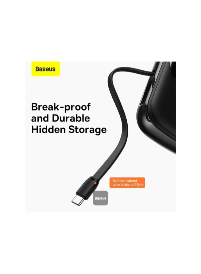 Baseus 10000 mAh Baseus Qpow Pro Digital Display Fast Charge Power Bank 22.5W Type-C Edition （With: Simple charging cable Type-C 3A 0.3m Black) Overseas Edition Black  - Image 5