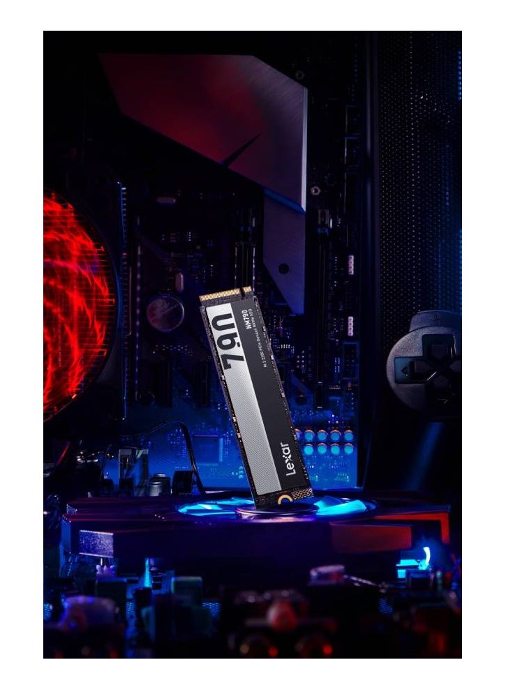 Lexar - NM790 4TB M.2 2280 PCIe Gen4x4 NVMe Internal SSD, Up to 7400MB/s Read & Up to 6500MB/s Write Speeds, 1.5M Hours MTBF, 3000TBW Endurance, Compatible with PlayStation5, Black | LNM790X004T-RNNNG 4 TB - Image 1