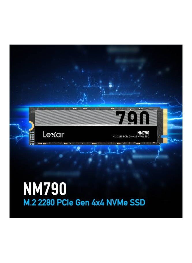 Lexar - NM790 4TB M.2 2280 PCIe Gen4x4 NVMe Internal SSD, Up to 7400MB/s Read & Up to 6500MB/s Write Speeds, 1.5M Hours MTBF, 3000TBW Endurance, Compatible with PlayStation5, Black | LNM790X004T-RNNNG 4 TB - Image 1