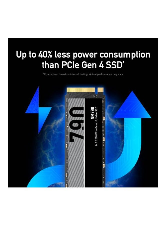 Lexar - NM790 4TB M.2 2280 PCIe Gen4x4 NVMe Internal SSD, Up to 7400MB/s Read & Up to 6500MB/s Write Speeds, 1.5M Hours MTBF, 3000TBW Endurance, Compatible with PlayStation5, Black | LNM790X004T-RNNNG 4 TB - Image 1