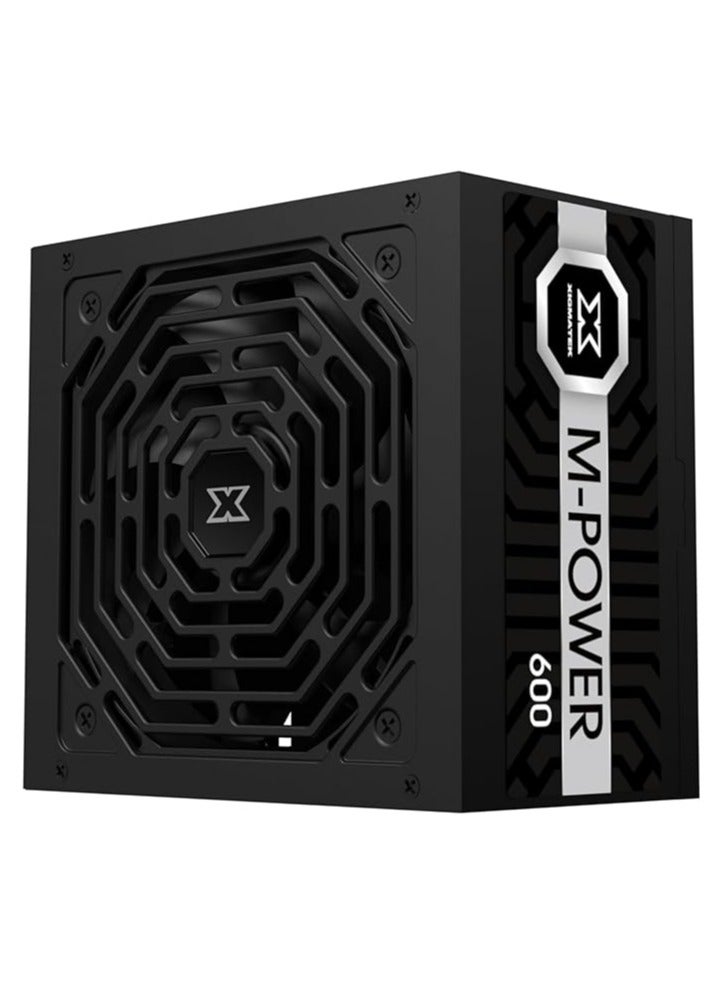 زيجماتيك M-Power 600 واط (ATX600، 600 واط، مدخل تيار متردد 230 فولت، مزدوج للأمام، مروحة سوداء 12 سم، صندوق بني، سلك طاقة SASO) EN47666  - Image 1