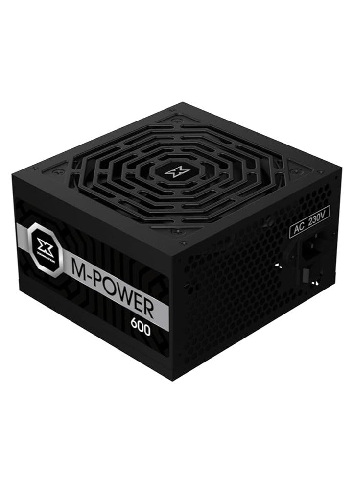 زيجماتيك M-Power 600 واط (ATX600، 600 واط، مدخل تيار متردد 230 فولت، مزدوج للأمام، مروحة سوداء 12 سم، صندوق بني، سلك طاقة SASO) EN47666  - Image 2