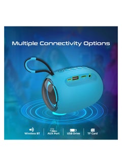 PROMATE Bluetooth Speaker, Premium 5W True Wireless Portable HD Speaker With LED Lights, Bluetooth v5.3, Long Playtime, 3.5Mm AUX, USB Port And TF Card Slot For iPhone 16, iPad Air, Galaxy S25, Capsule-3 - Blue  - Image 5