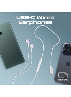 PROMATE Earphones With USB-C Connector, Transparent In-Ear USB-C HD Wired Earbuds With RGB Lights, Microphone, Call Function And In-Line Volume Control For iPhone 15, iPad Air, Galaxy S23, LumiBuds-C Silver  - Image 2