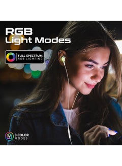 PROMATE Earphones With USB-C Connector, Transparent In-Ear USB-C HD Wired Earbuds With RGB Lights, Microphone, Call Function And In-Line Volume Control For iPhone 15, iPad Air, Galaxy S23, LumiBuds-C Silver  - Image 3