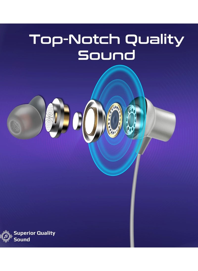 PROMATE Wireless Neckband Earphones, High-Definition Bluetooth 5.3 Earphones With In-Line Controls, Anti-Slip Silicone, LCD Screen, Sweat-Resistance And 150H Long Playtime For iPhone 16, Galaxy S25 - Leap Silver  - Image 2